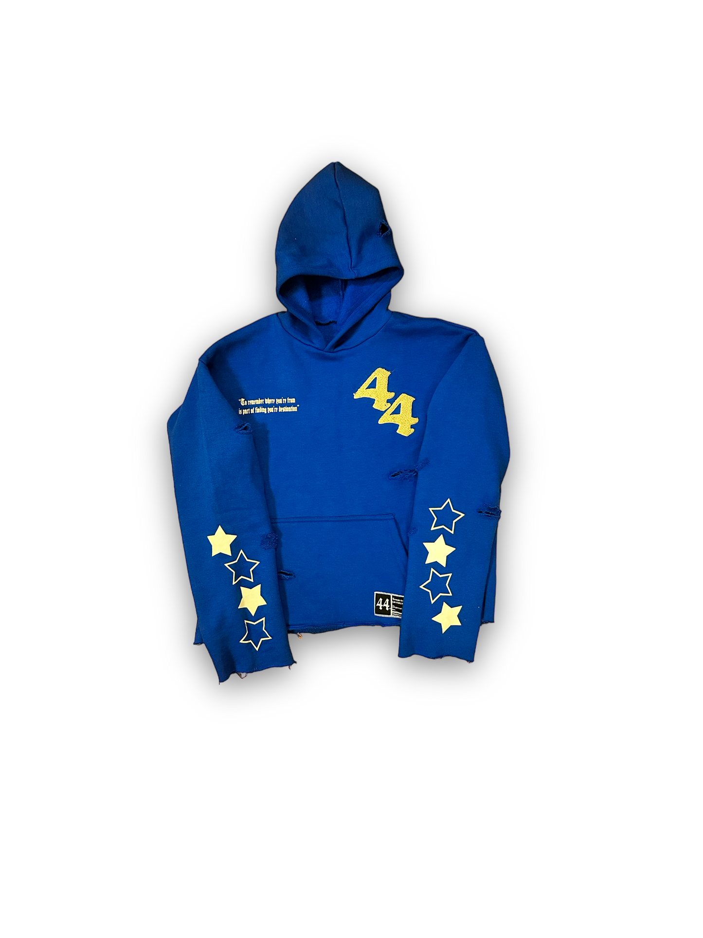 'Blue Wax' Distressed hoodie