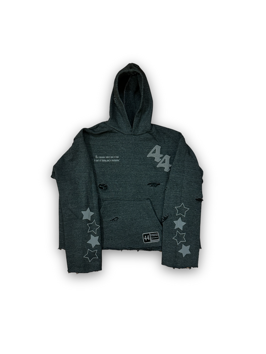 'Charcoal' Distressed 44 hoodie